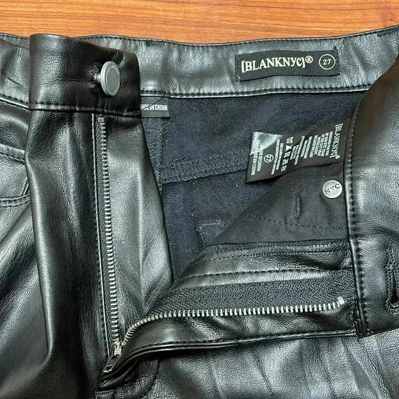 Blank NYC Need You Tonight - Leather Five-Pocket High-Rise Pants size 27 - Picture 10 of 14